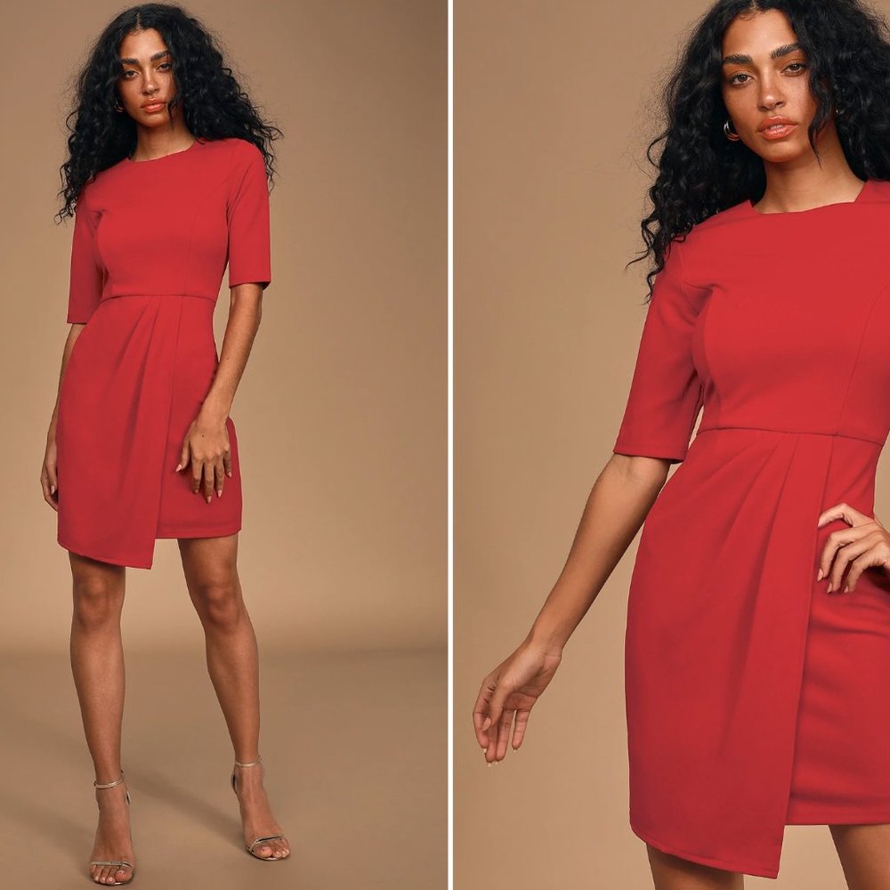 Lulu's Westwood Red Half Sleeve Sheath Dress